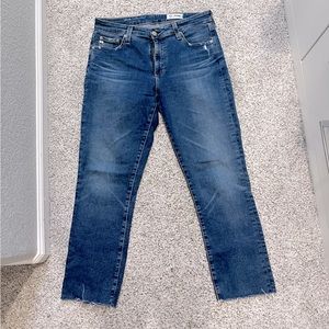 AG Mari Crop Raw Hem High Waist Straight Crop size 30